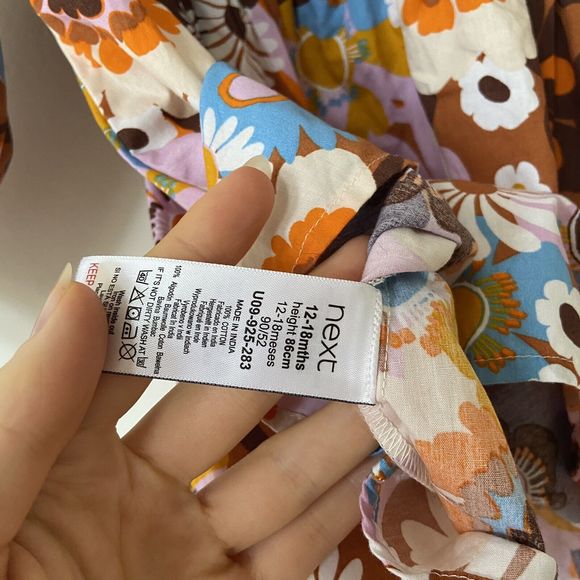 Next Floral Retro Collared 60s 70s Vintage Style Dress 12-18 New With Tags - Picture 8 of 9